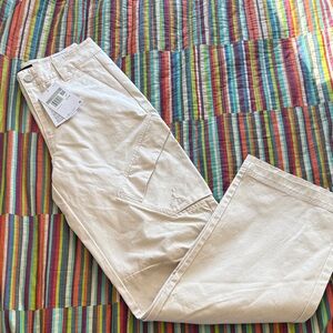Jordan Cream embroidered cargo pants super nice  extra small nwt